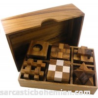 6 Wooden Puzzle Gift Set In A Wood Box 3D Puzzles for Adults and Teens B005JEE3IW